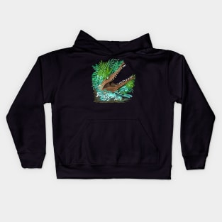 Crocodile Alligator Attack in the swamp Kids Hoodie